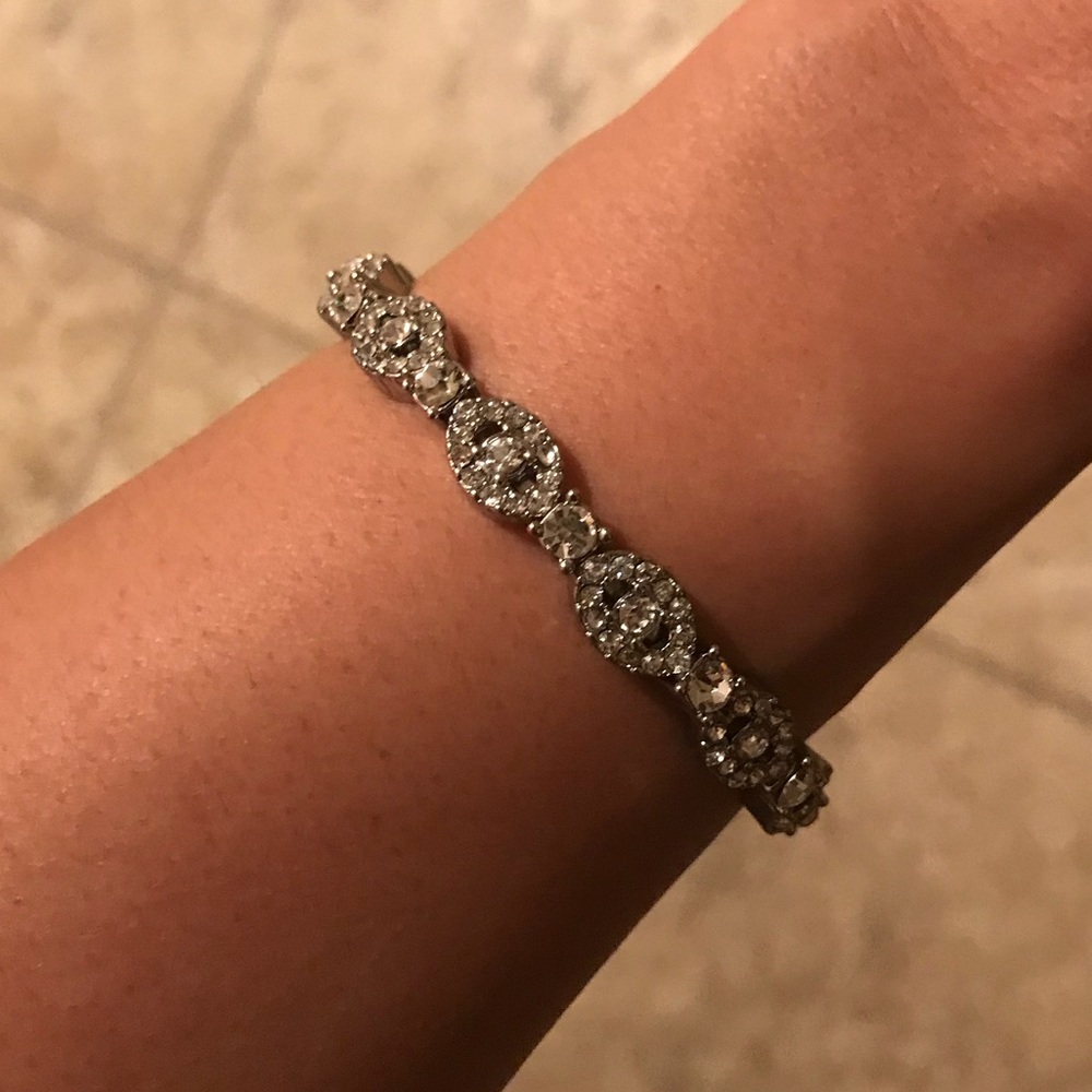 Beautiful silver stoned bracelet